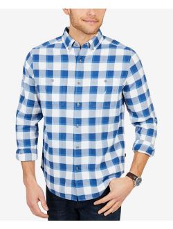 Men's Classic Fit Buffalo Plaid Flannel Shirt, Blue/White