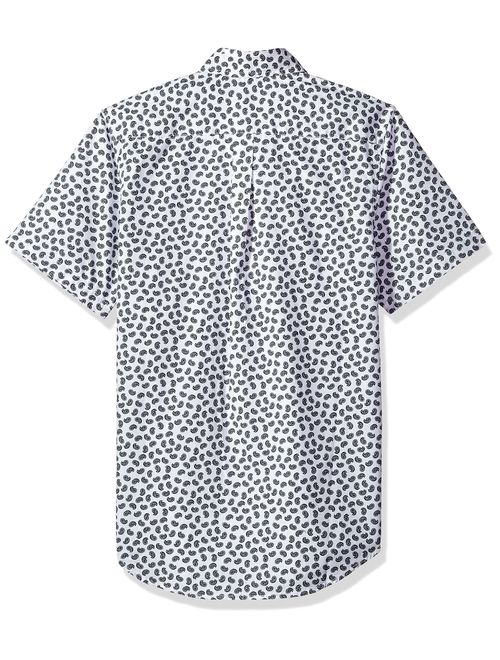 Obey Men's Monty Slim Fit Woven Short Sleeve