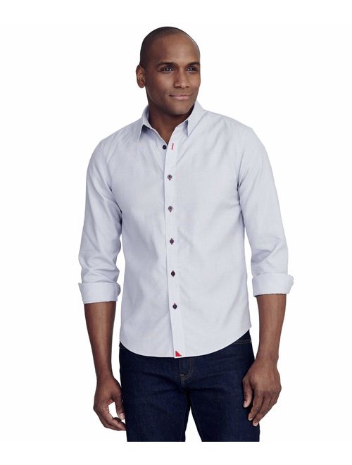 UNTUCKit Rubican - Untucked Shirt for Men Long Sleeve, Wrinkle-Free, Solid Grey