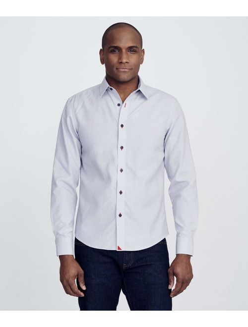 UNTUCKit Rubican - Untucked Shirt for Men Long Sleeve, Wrinkle-Free, Solid Grey