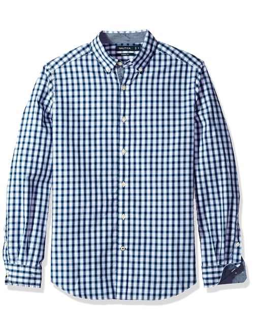 Nautica Ls Stretch Poplin Plaid Button Down Shirt