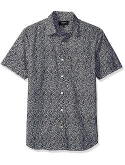 Jack Spade Men's Clift Short Sleeve Confetti Print Point Collar Shirt