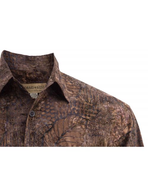 Johari West Walnut Leaf Tropical Cotton Shirt