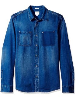 Men's Regular Fit Opulent Blue Wash Denim Shirt