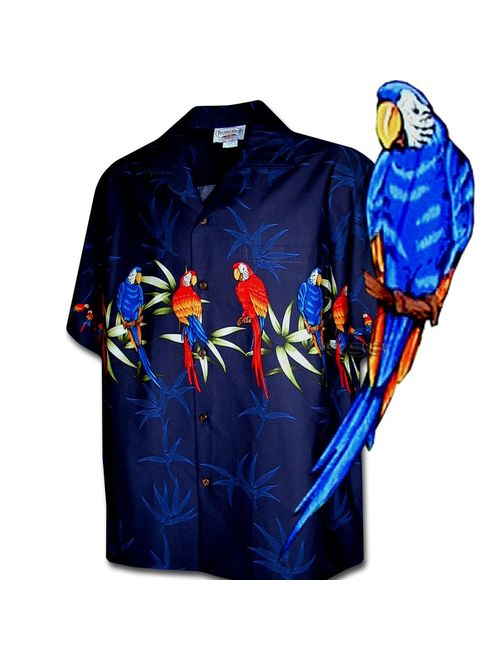 Hawaiian Shirts Cotton Parrot Bamboo