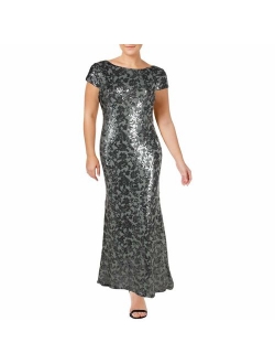 Women's Cap-Sleeve Sequin Gown