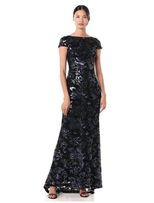 Calvin Klein Women's Cap-Sleeve Sequin Gown