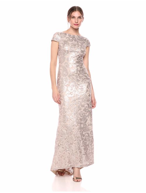 Calvin Klein Women's Cap-Sleeve Sequin Gown