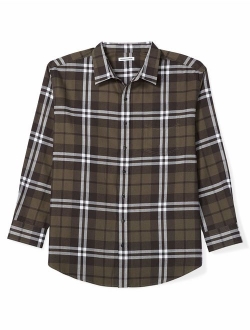 Men's Big and Tall Long-Sleeve Plaid Flannel Shirt fit by DXL