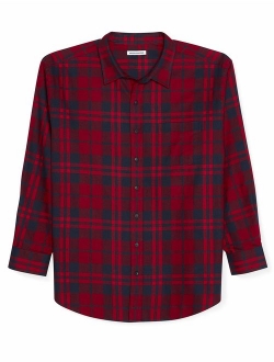 Men's Big and Tall Long-Sleeve Plaid Flannel Shirt fit by DXL