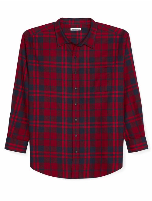 Amazon Essentials Men's Big and Tall Long-Sleeve Plaid Flannel Shirt fit by DXL