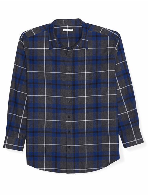 Amazon Essentials Men's Big and Tall Long-Sleeve Plaid Flannel Shirt fit by DXL