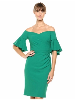 Women's Off The Shoulder Neckline with Side Ruch Dress