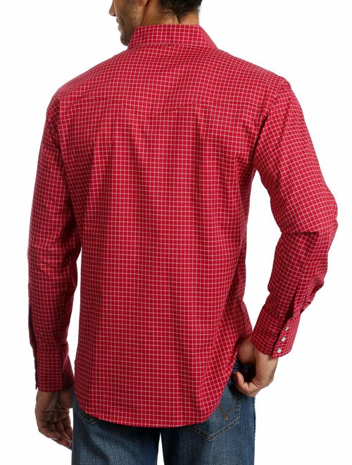 Wrangler Men's Wrinkle Resist Two Pocket Long Sleeve Snap Shirt