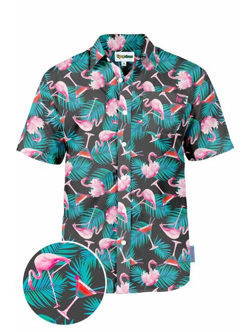 Tipsy Elves Men's Bright Hawaiian Shirt for Summer Aloha Shirt for Guys