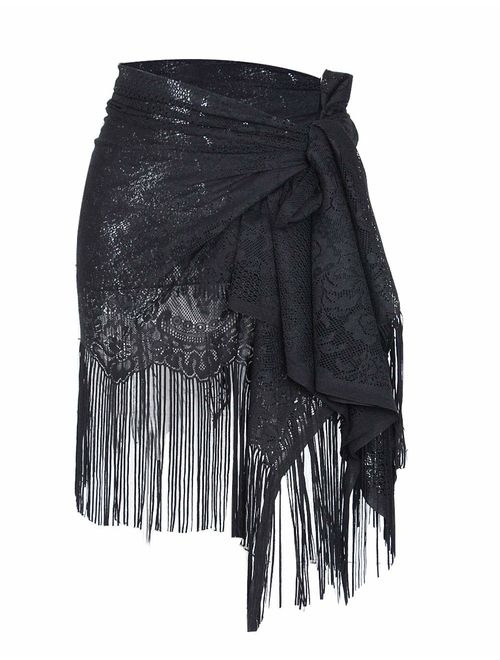 shermie Women's Swimwear Sarong Wrap Swimsuit Skirt Bikini Summer Beach Cover Up with Tassel