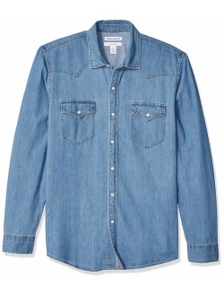 Men's Slim-fit Long-Sleeve Denim Shirt