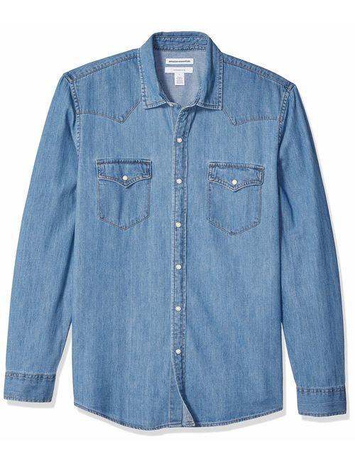 Amazon Essentials Men's Slim-fit Long-Sleeve Denim Shirt