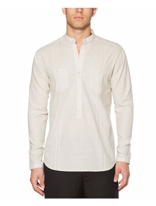 Cubavera Men's Pintuck Long Sleeve Popover Shirt