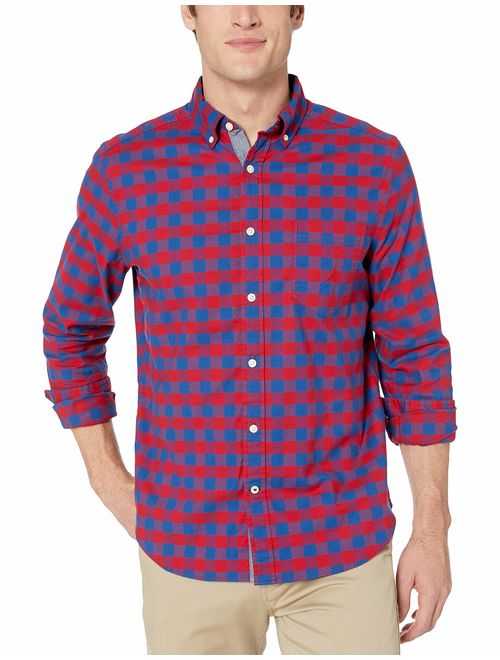 Nautica Men's Long Sleeve Oxford Plaid Stretch Cotton Button Down Shirt