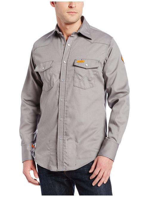 Wrangler Riggs Workwear Men's Flame Resistant Western Two Pocket Snap Shirt