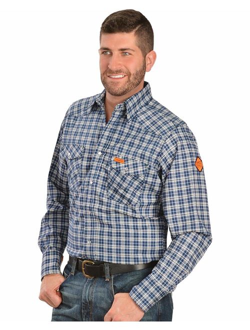 Wrangler Riggs Workwear Men's Flame Resistant Western Two Pocket Snap Shirt