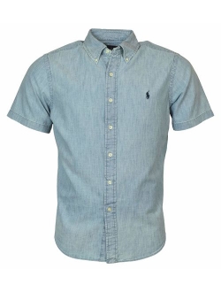 Men's Chambray Short-Sleeve Woven Shirt