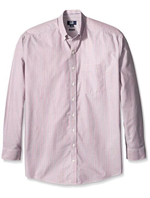 Cutter & Buck Men's Big and Tall Long Sleeve Camano Wrinkle Free Check, Granada, X-Large/Tall