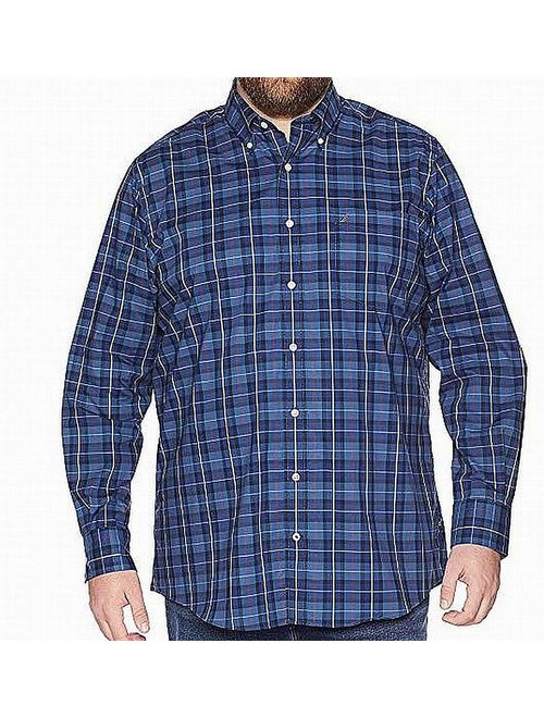 Nautica Men's Big and Tall Classic Fit Long Sleeve Plaid Button Down Shirt