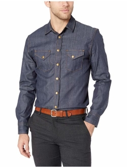 Men's Denim Brass Snap Work Shirt