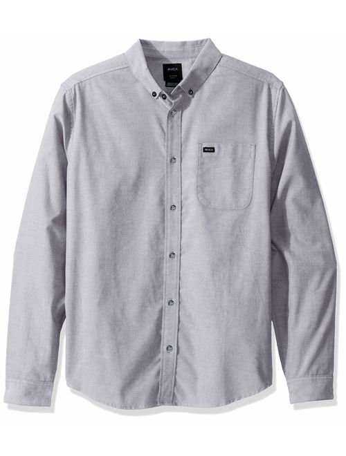 RVCA Men's Thatll Do Stretch Long Sleeve Woven Button Front Shirt