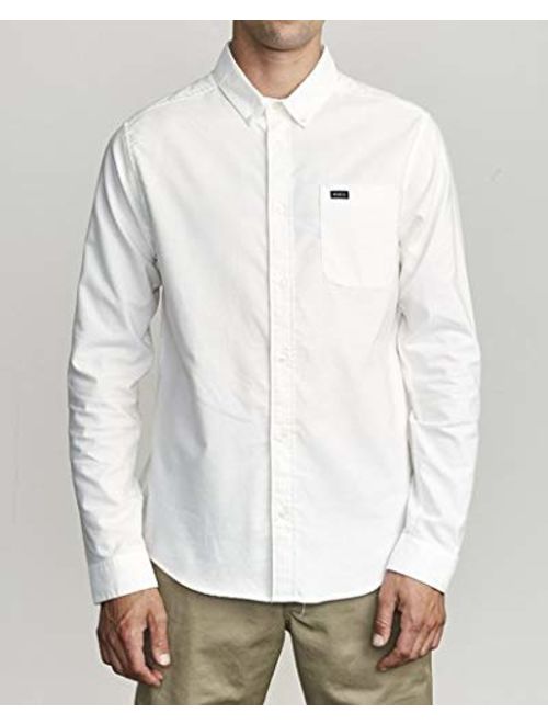 RVCA Men's Thatll Do Stretch Long Sleeve Woven Button Front Shirt