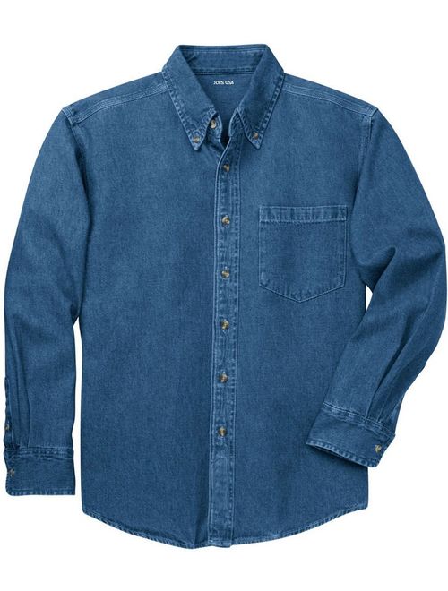 Joe's USA Mens Long Sleeve Heavyweight Denim Shirts XS-4XL