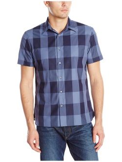 Men's Short Sleeve Large Check Pattern Shirt