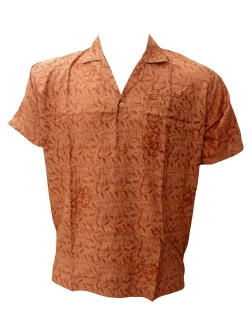 LA LEELA Men's Hippie Hawaiian Shirt Button Down Beach Shirt Office Work Shirt