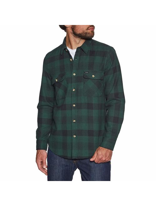 Brixton Men's Bowery Standard Fit Long Sleeve Flannel Shirt