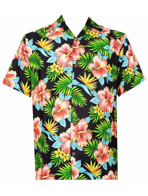 Hawaiian Shirt Mens Allover Flower Beach Aloha Party Casual Holiday Short Sleeve