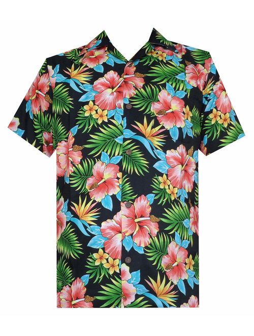 Hawaiian Shirt Mens Allover Flower Beach Aloha Party Casual Holiday Short Sleeve