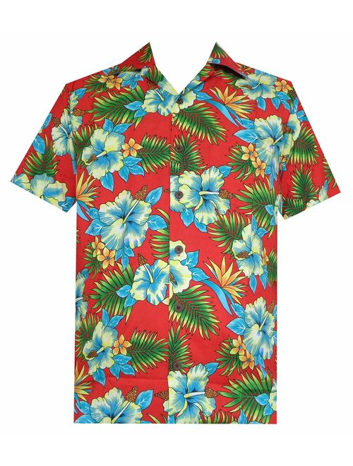 Hawaiian Shirt Mens Allover Flower Beach Aloha Party Casual Holiday Short Sleeve