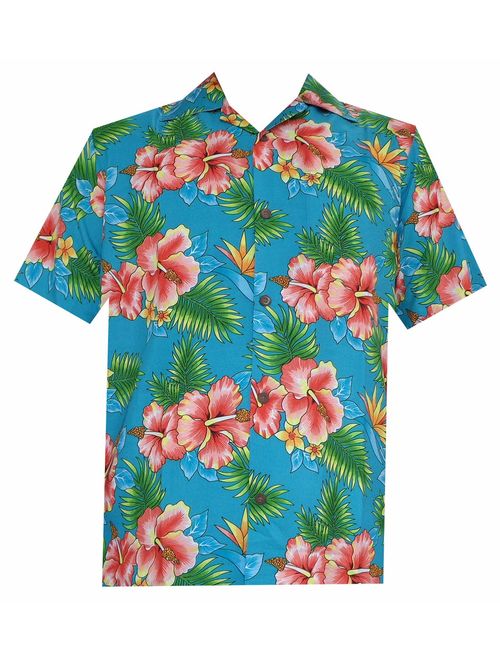 Hawaiian Shirt Mens Allover Flower Beach Aloha Party Casual Holiday Short Sleeve