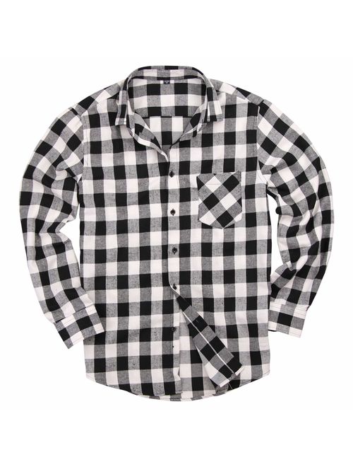 Men's Slim Fit Buffalo Plaid Flannel Long Sleeve Shirt