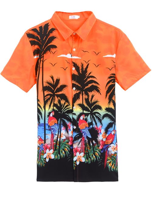 Husband or Wife Hawaiian Luau Outfit Aloha Shirt Tunic Slip On Dress