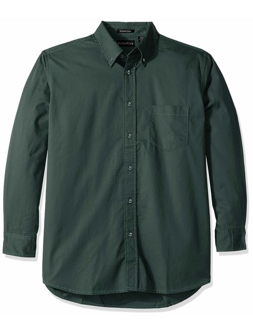 RETOV Men's Whisper Twill Shirt, Forest Green, X-Large