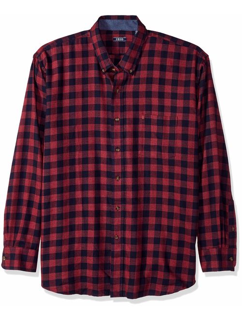 IZOD Men's Stratton Long Sleeve Button Down Check Flannel Shirt