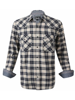 Men's Western Casual Shirt Two Pocket Long Sleeve Snap Shirt