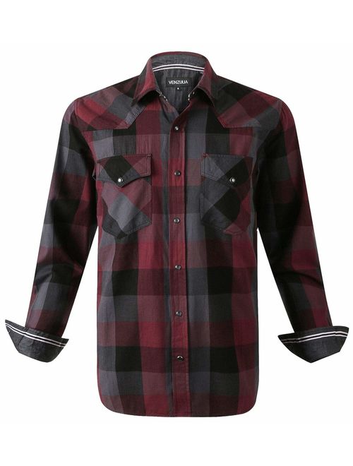 Men's Western Casual Shirt Two Pocket Long Sleeve Snap Shirt