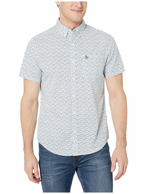 Original Penguin Men's Long Sleeve Printed Button Down Shirt