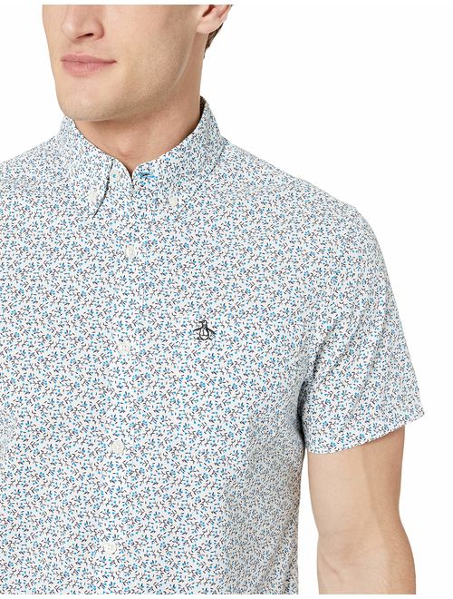 Original Penguin Men's Long Sleeve Printed Button Down Shirt