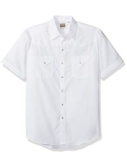 ELY CATTLEMAN Men's Short Sleeve Solid Western Shirt