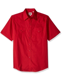 ELY CATTLEMAN Men's Short Sleeve Solid Western Shirt